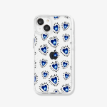 Case iPhone Antishock Sparkly Ojos turcos corazones azules