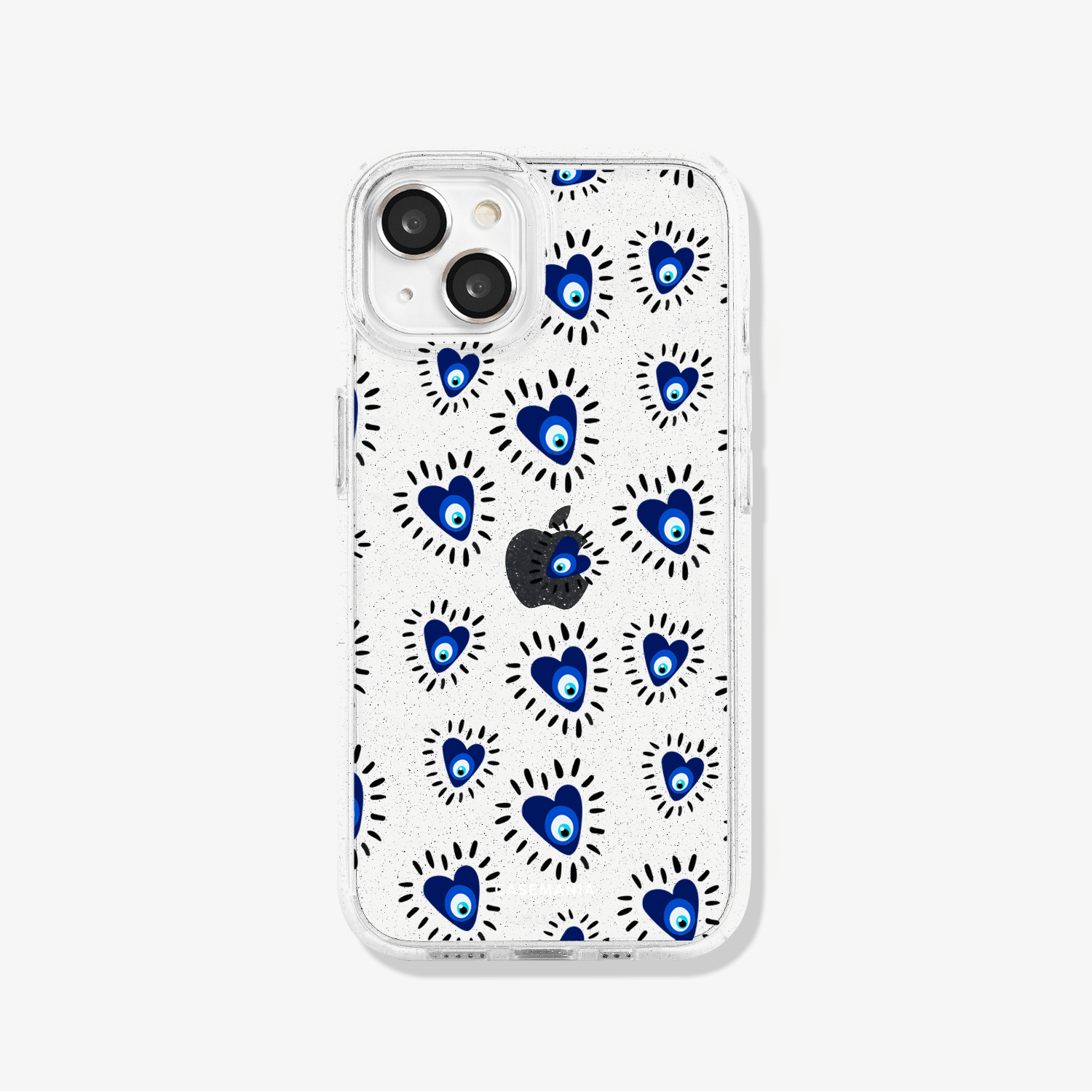 CORAZONES TURCOS Case iPhone Antishock Sparkly Ojos turcos corazones azules - Imagen 1