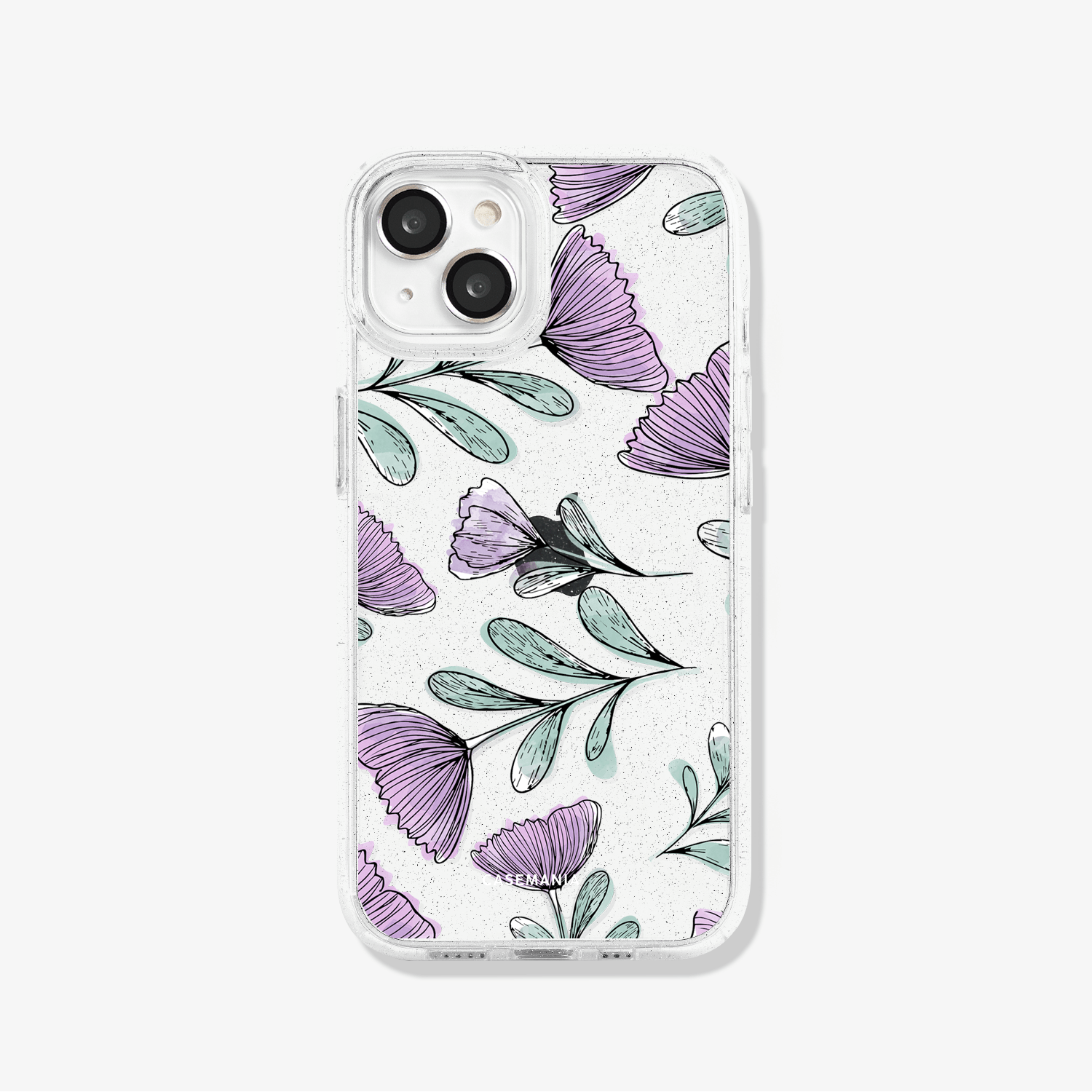 FLORES LILAS Case iPhone Antishock Sparkly Flores lilas - Imagen 1