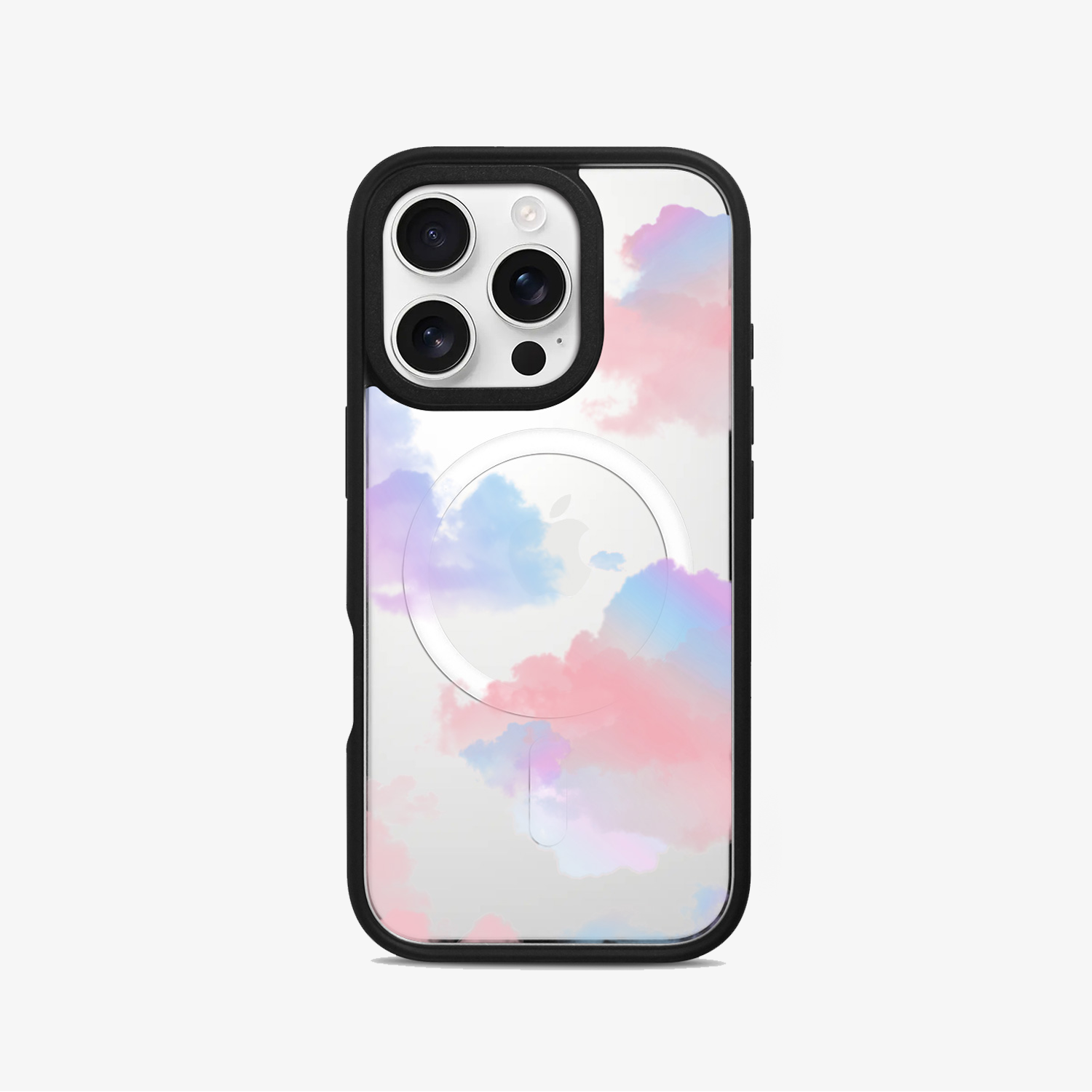 OMBRE NUBES <b>Intercambiable</b> - Case iPhone Antishock Intercambiable MagSafe + Placa Ombré nubes - Imagen 1