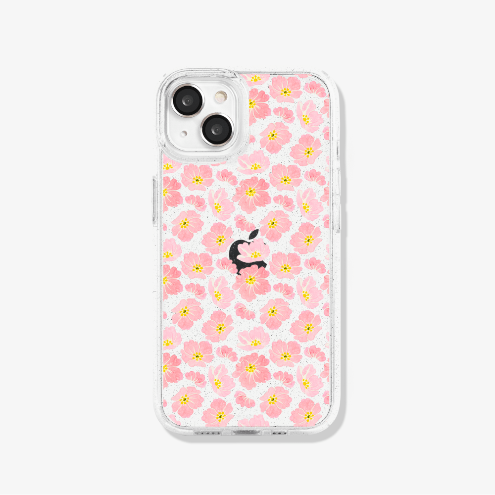Case iPhone Antishock Sparkly Dalias coral