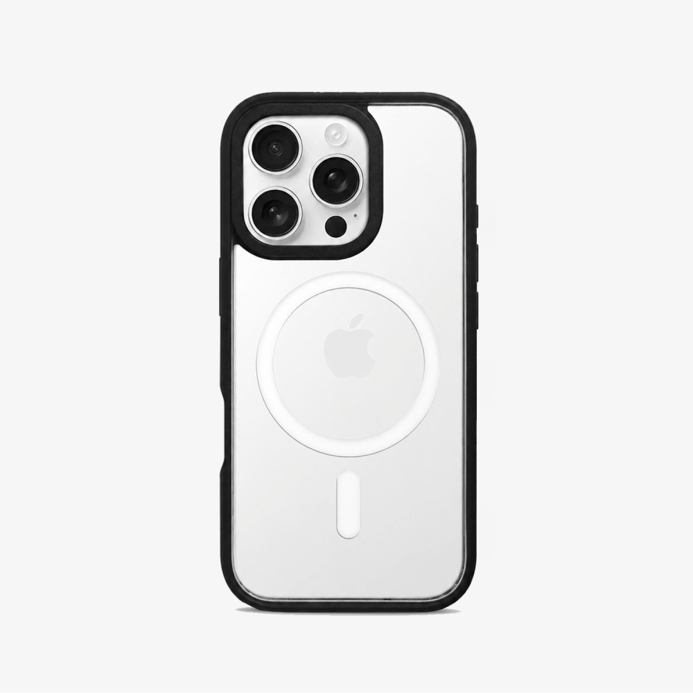 Case iPhone Antishock MagSafe Transparente borde negro