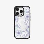<b>Intercambiable</b> - Case iPhone Antishock Intercambiable MagSafe + Placa Flores moradas