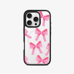 <b>Intercambiable</b> - Case iPhone Antishock Intercambiable MagSafe + Placa Lazos rosa