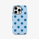 Case iPhone Doble Antishock Puntitos Blue