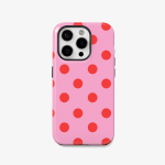 Case iPhone Doble Antishock Puntitos Coral