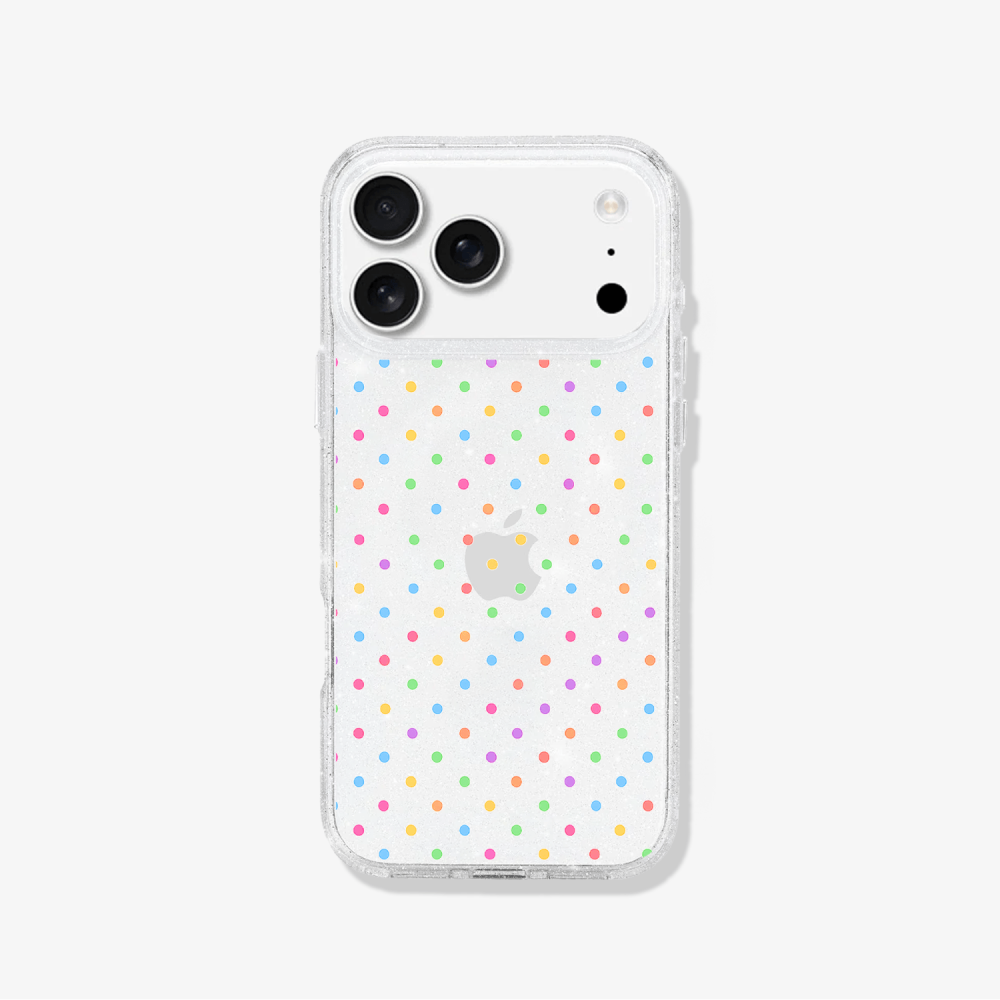 Case iPhone Antishock Sparkly Puntitos Rainbow