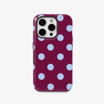 Case iPhone Doble Antishock Puntitos Burgundy