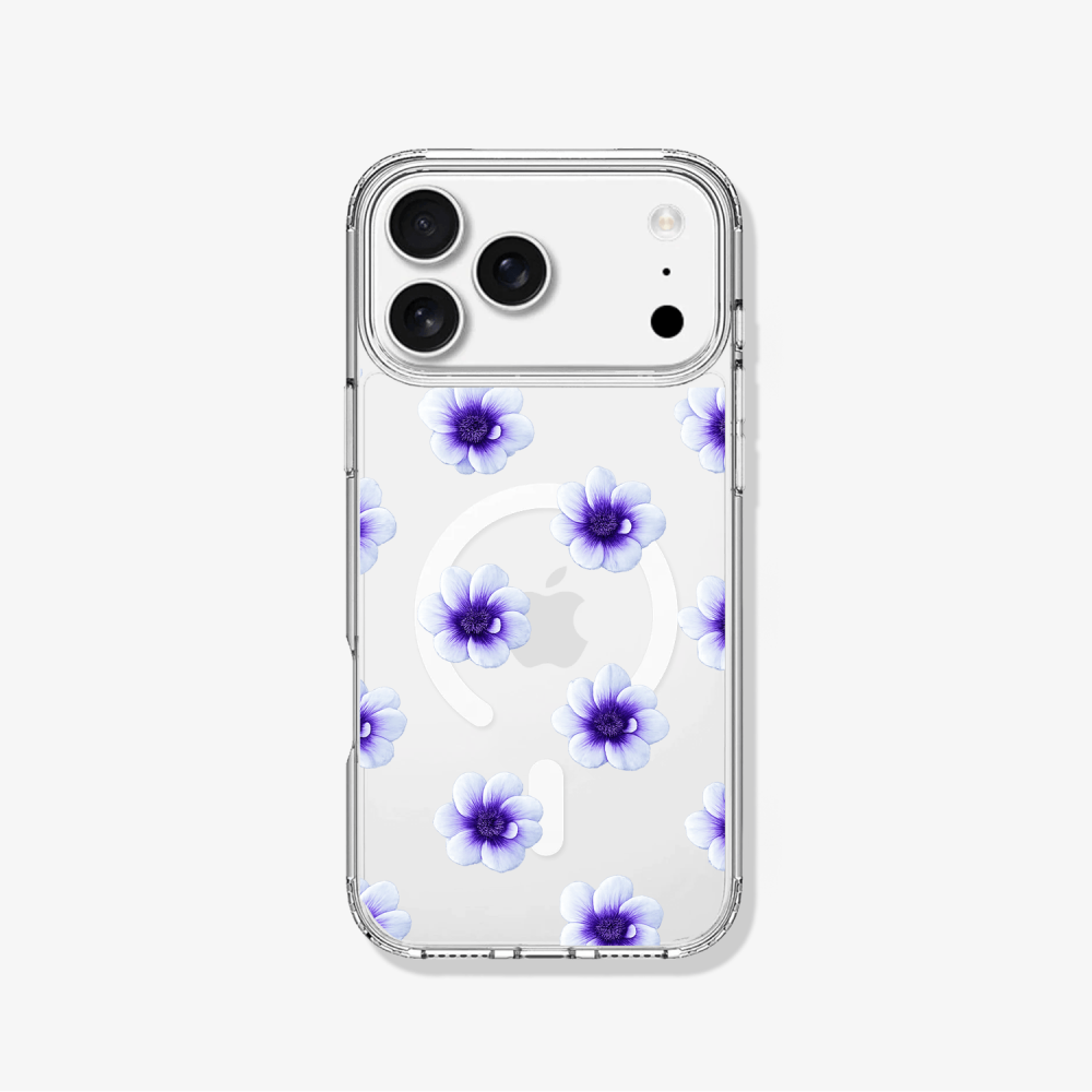 Case iPhone Antishock MagSafe Anémona morada